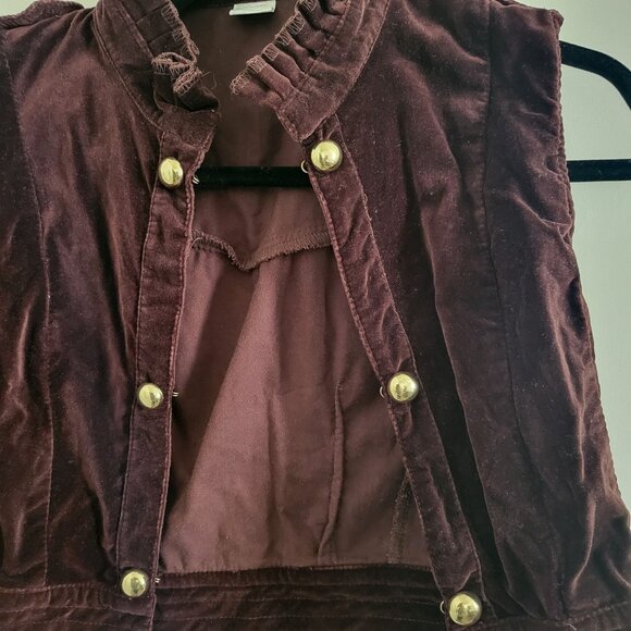 Chocolate Brown Hook & Eye 100% Cotton Crop Vest - Picture 3 of 7